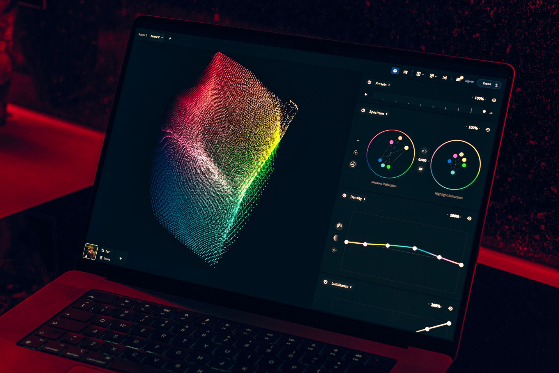Graphics op een laptopscherm
