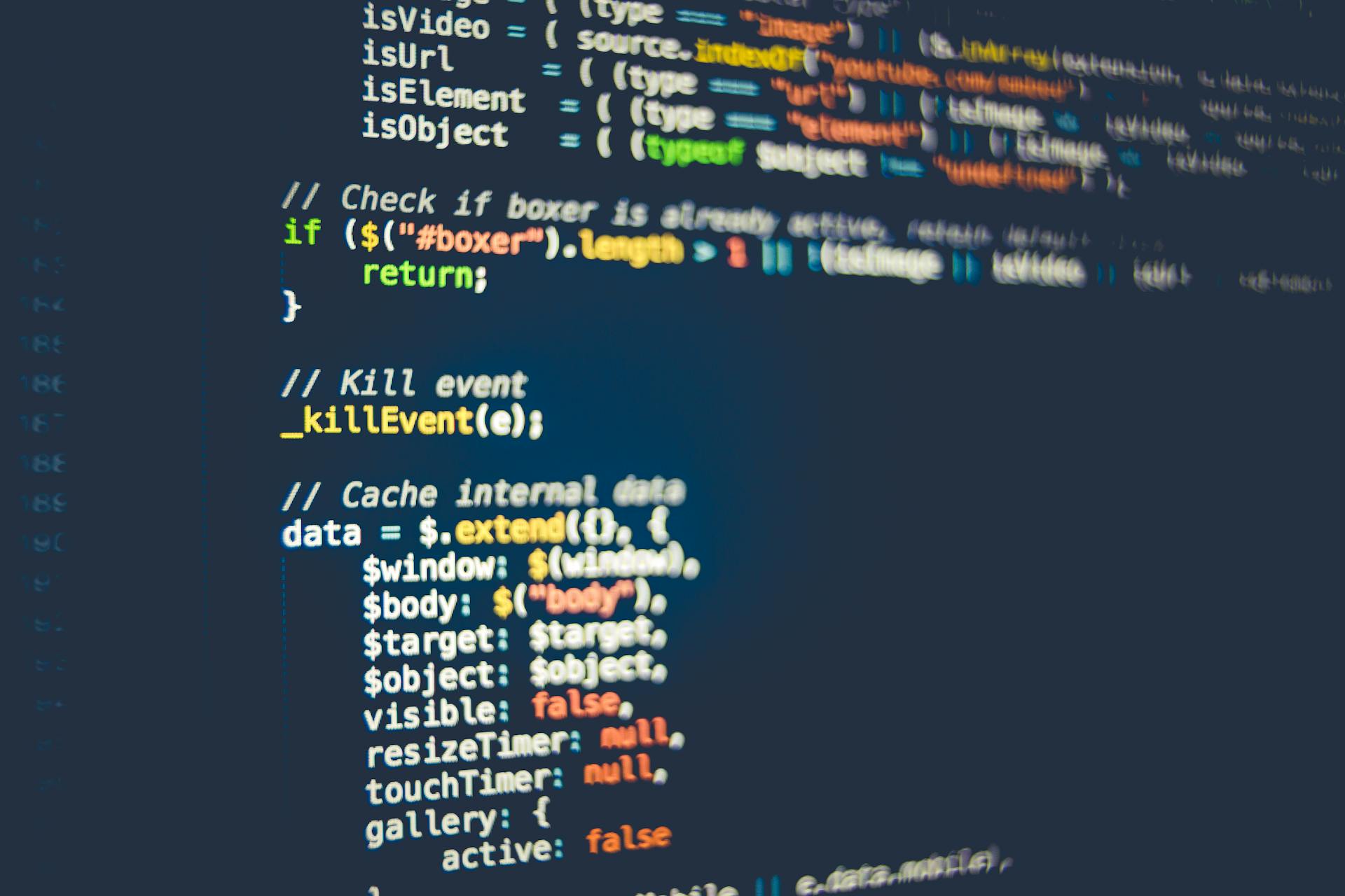 Programmeercode op een scherm